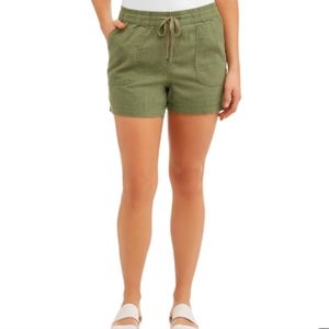 Time & Tru Linen Blend  Women's Drawstring Shorts Sz XXL NWT